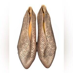 Pikolinos Relax Metallic Taupe leather Slip-On Flats 38